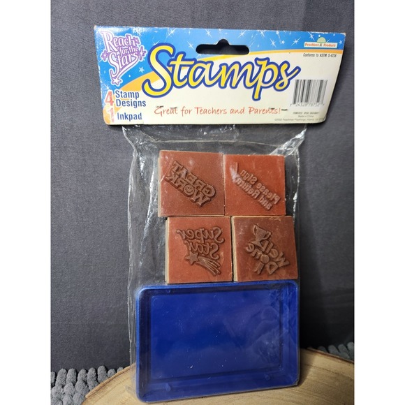 Reach For The Stars Stamps For‎ Teachers And Parents! 4 Stamps/1 Inkpad~NEW - Picture 3 of 6